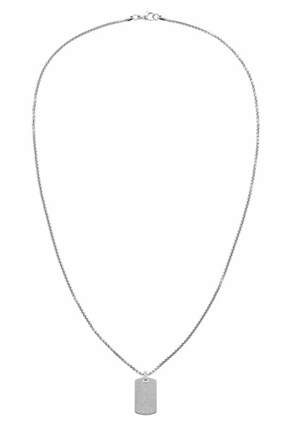 Elegante collana in acciaio con pendente a forma di targhetta 2790359