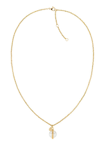 Stylový pozlacený náhrdelník s perlou 2780762