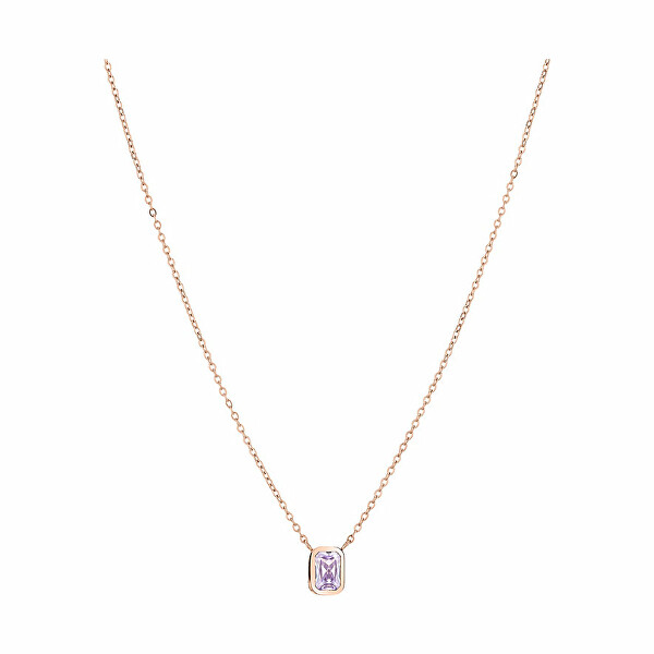 Elegantní bronzový náhrdelník se zirkonem TJ-0063-N-45