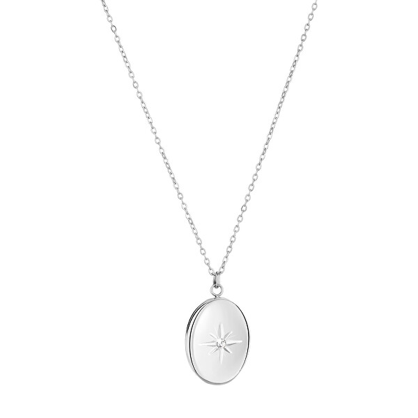 Elegantní ocelový náhrdelník s medailonem TJ-0095-N-50