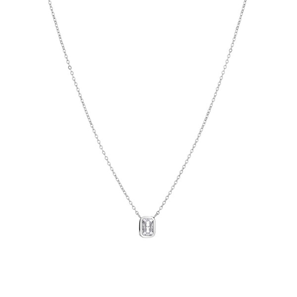 Elegantný oceľový náhrdelník so zirkónom TJ-0062-N-45