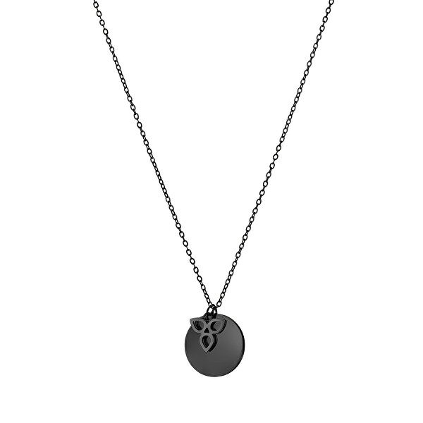 Moderní černý náhrdelník s přívěsky TJ-0122-N-45