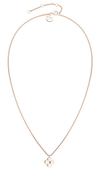 Charmante Bronze-Halskette mit synthetischen Perlen TJ-0513-N-45