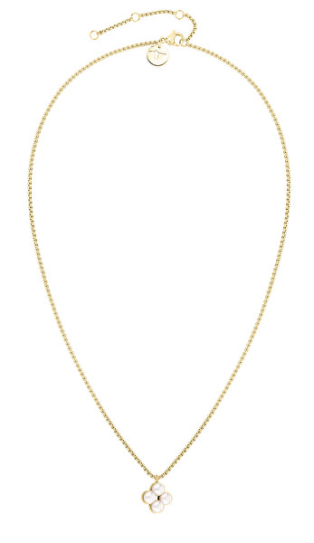 Bezaubernde vergoldete Halskette mit synthetischen Perlen TJ-0512-N-45