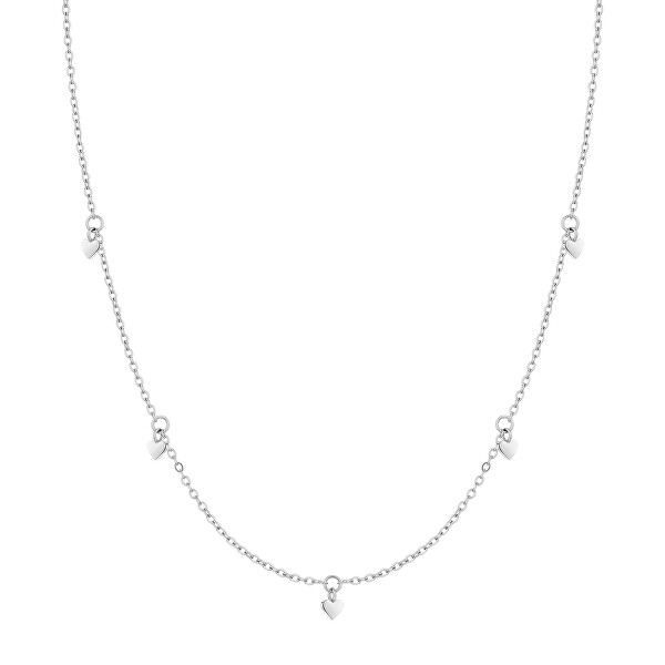 Romantický ocelový náhrdelník se srdíčky TJ-0116-N-45