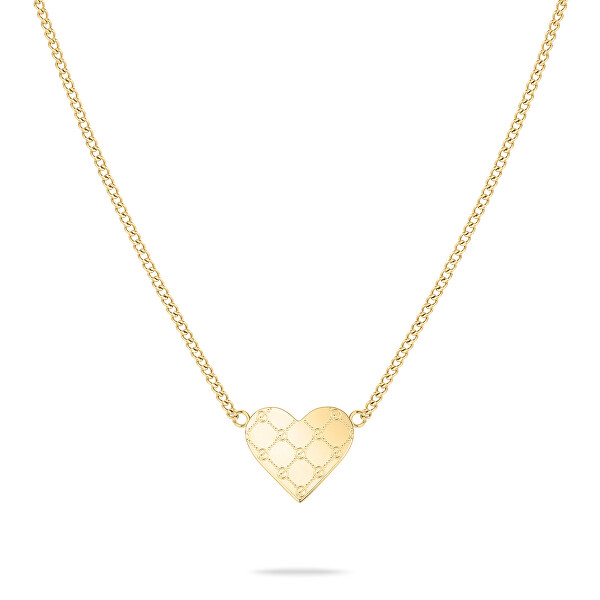 Romantikus aranyozott nyaklánc Logomania Heart TJ-0526-N-45