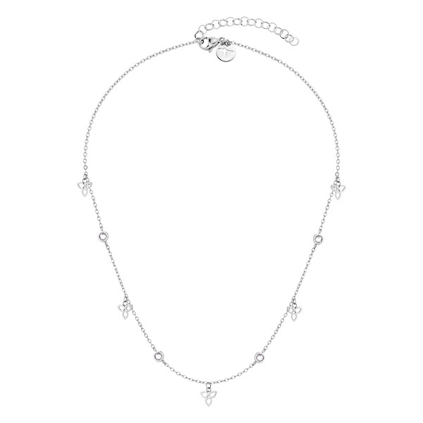 Štýlový oceľový náhrdelník so zirkónmi TJ-0001-N-45