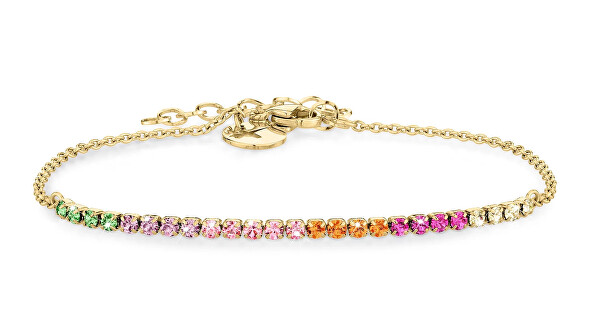 Bracciale placcato oro con cristalli colorati Sparkle Up TJ-0536-B-21