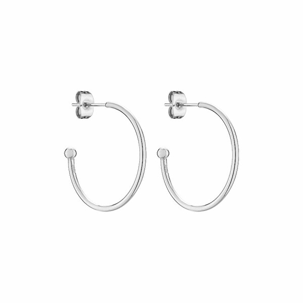 Glitzernde runde Ohrringe aus Stahl  2v1 TJ-0066-E-25