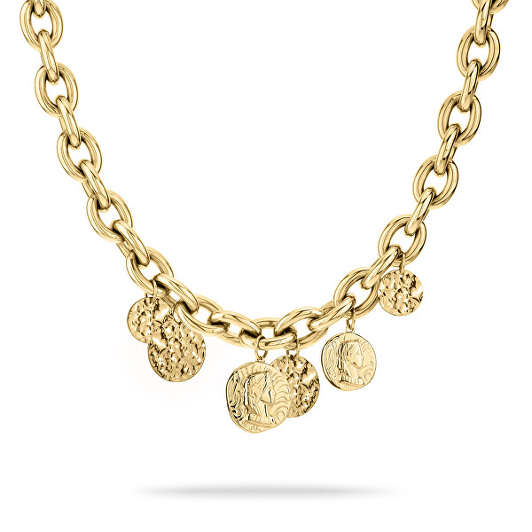 Collana distintiva placcata in oro Coins TJ-0437-N-50