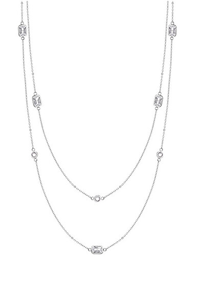 Dlouhý ocelový náhrdelník se zirkony TJ-0058-N-97