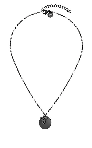 Moderne schwarze Halskette mit Anhängern TJ-0122-N-45