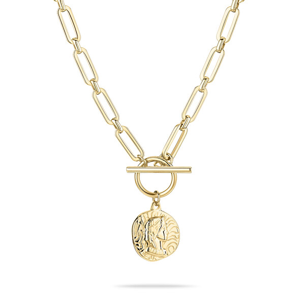 Moderní pozlacený náhrdelník s mincí Coins TJ-0439-N-45