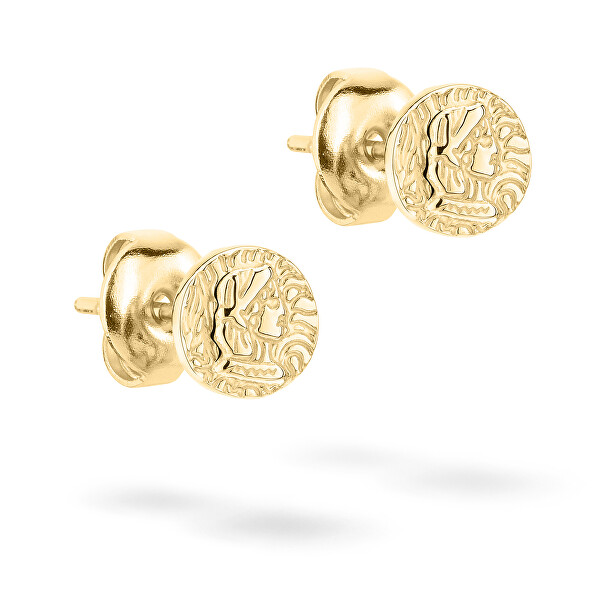 Moderni orecchini a lobo placcati in oro Coins TJ-0445-E-08