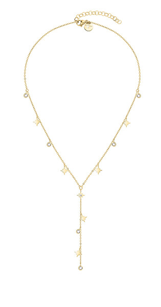 Nadčasový pozlacený náhrdelník se zirkony TJ-0102-N-45