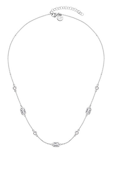Okouzlující ocelový náhrdelník se zirkony TJ-0060-N-45
