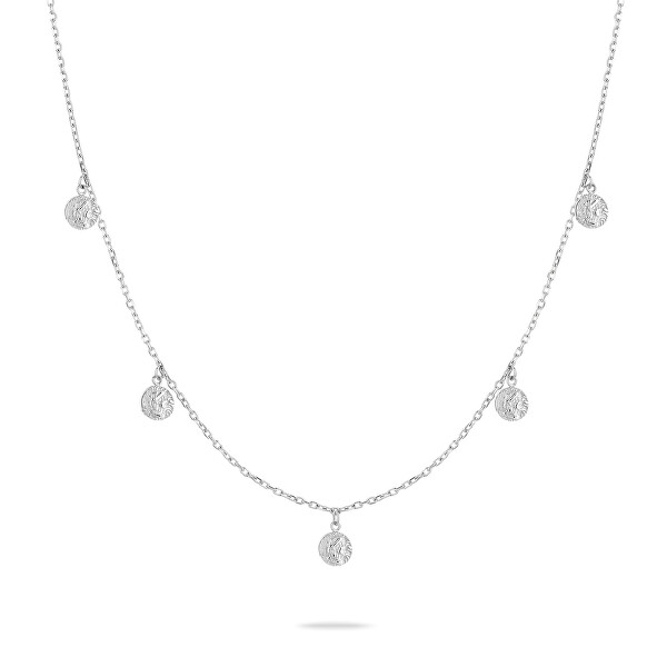 Originálny oceľový náhrdelník s príveskami Coins TJ-0447-N-45