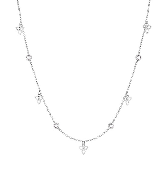 Štýlový oceľový náhrdelník so zirkónmi TJ-0001-N-45