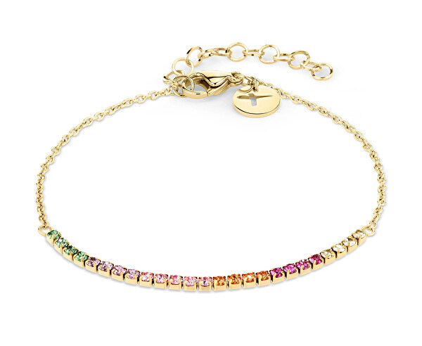 Bracciale placcato oro con cristalli colorati Sparkle Up TJ-0536-B-21