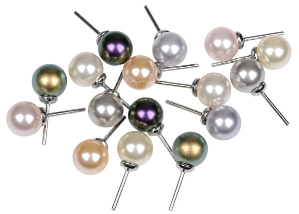 Moderní perličkové náušnice Pearl Light Grey