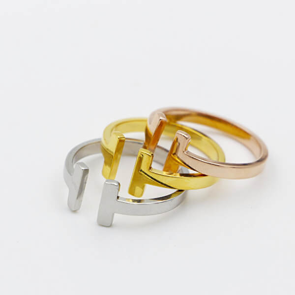 Offener rosevergoldeter Stahl Ring
