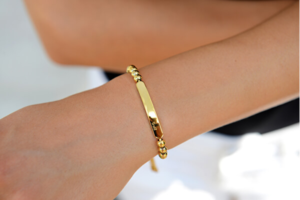 Vergoldetes Armband mit Stahlperlen
