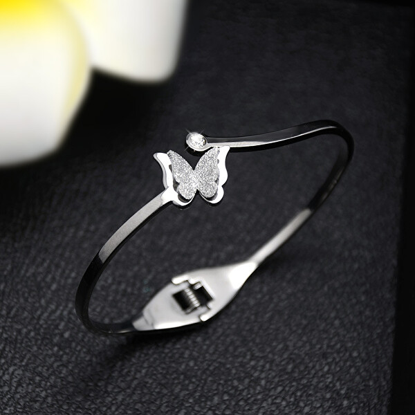 Romantikus pillangó karkötő Metal Butterfly KBS-154-SIL