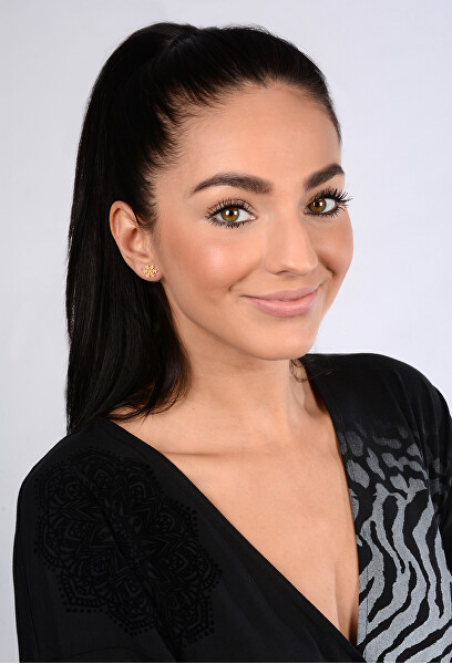 Třpytivé pozlacené náušnice Sněhová vločka KE-013