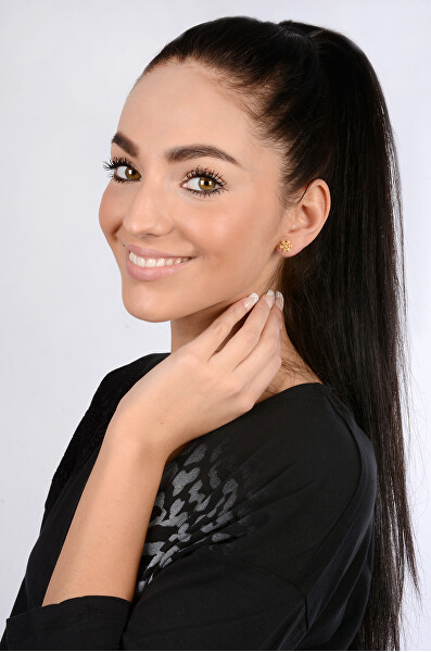 Třpytivé pozlacené náušnice Sněhová vločka KE-013