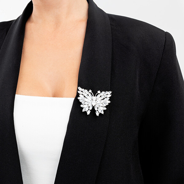 Blyštivá brož Motýl Silver