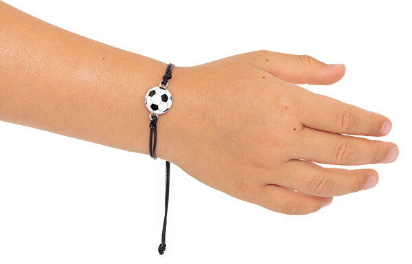 Černý textilní náramek Fotbalový míč