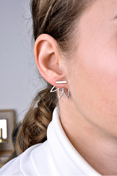 Design Ohrringe aus Stahl 2in1