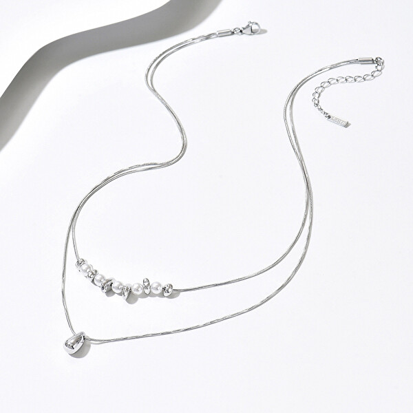 Dvojitý ocelový náhrdelník Tear Drop Silver