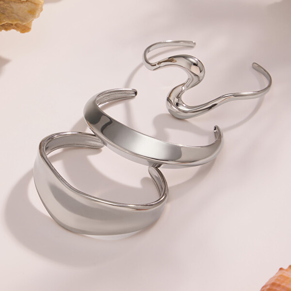 Fashion pevný náramok z ocele Silver