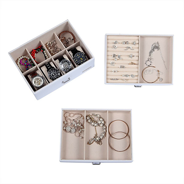 Cutie de bijuterii albă modernă cu 6 sertare