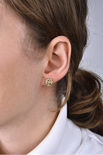Moderni orecchini placcati in oro Albero della vita