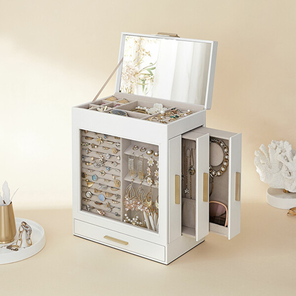 Cutie de bijuterii modernă cu sticlă UJBC162W01