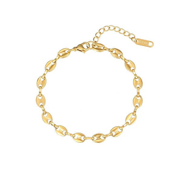 Set intramontabile di gioielli in acciaio placcato in oro da donna (collana, bracciale)