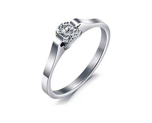 SLEVA - Ocelový prsten s krystalem KRS-088