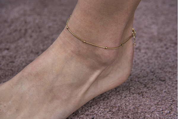 Lănțișor de bile placat cu aur pentru picior Șarpe