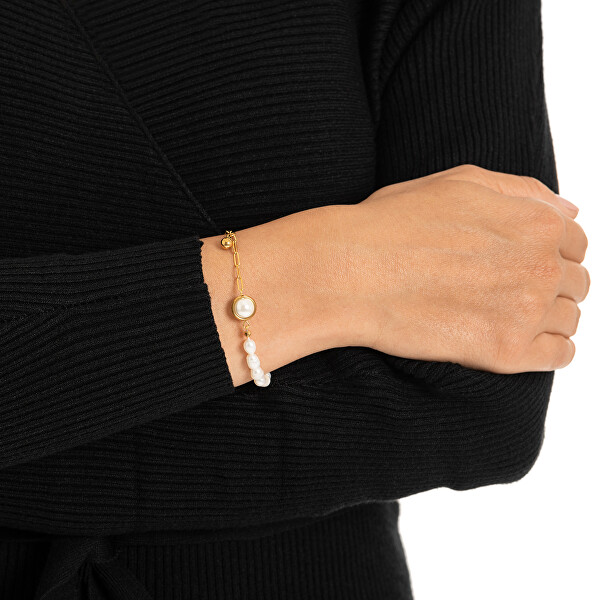Charmantes vergoldetes Armband mit Perlen VGS1299G-1