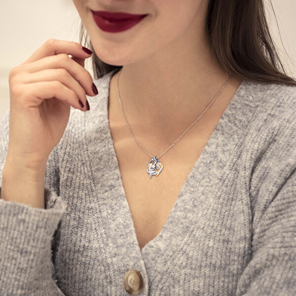 Romantický bicolor náhrdelník so srdiečkom Madona (retiazka. Prívesok)