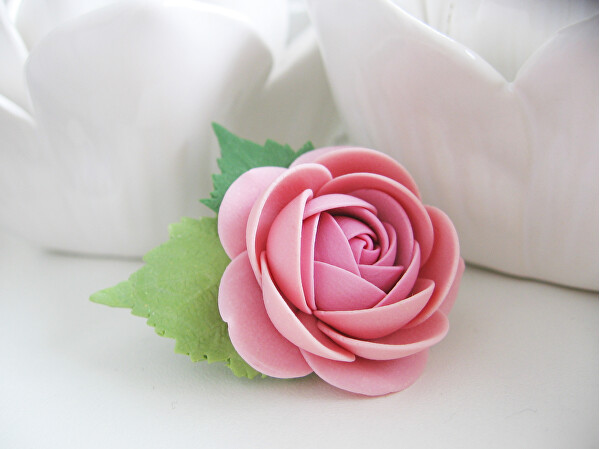 Ružová kvetinová brošňa My Fair Lady
