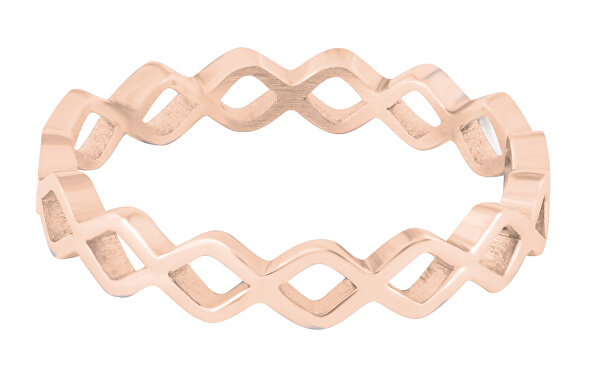 Set de inele din oțel placate cu aur roz