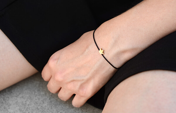 Kordelarmband Krone Schwarz/Gold