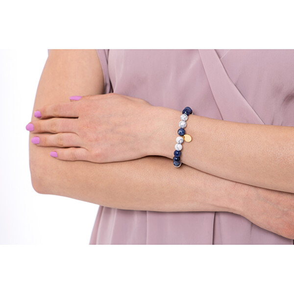 Elegante braccialetto di perline con nappina VEDB0546G-SO-PET