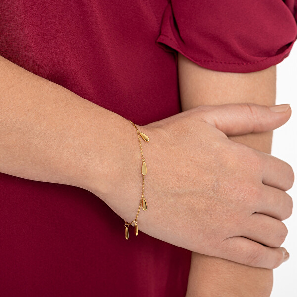 Elegante bracciale placcato oro con goccioline VSB0152G