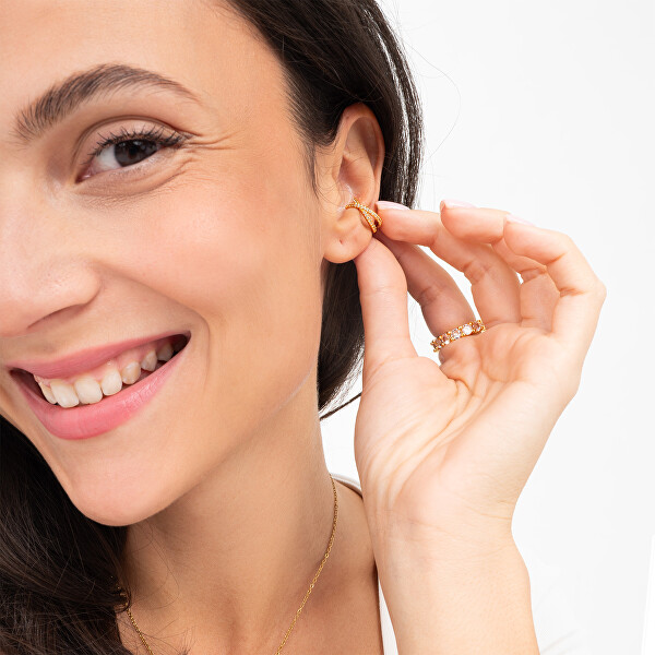 Třpytivá single záušnice z pozlacené oceli