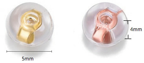 Uzávěr na náušnice - 2 páry Silicone Rose Gold