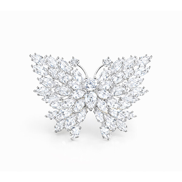 Blyštivá brož Motýl Silver